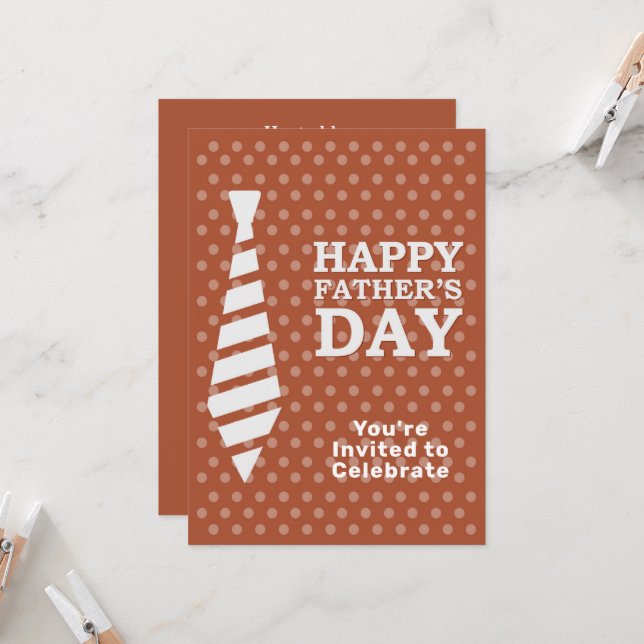 Bläckprickor i fars dag, vit tid,, Party Inbjudningar (Fram/Back In Situ)