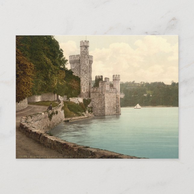 Blackrock Castle, 1800-talet Irland Vykort (Framsida)