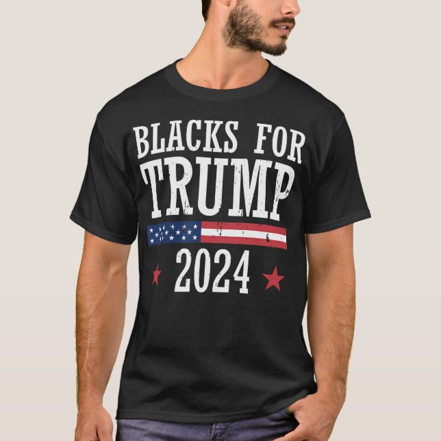 Blacks For Trump 2024 Presidential Election Republ T Shirt (Framsida)