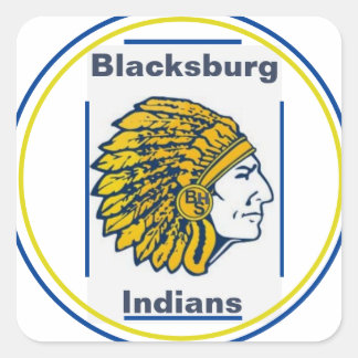 Blacksburg High School Indian Mascot Fyrkantigt Klistermärke