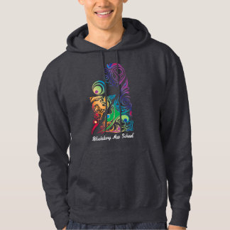 Blacksburg New School Art-Logotyp, vit typ Hoodie