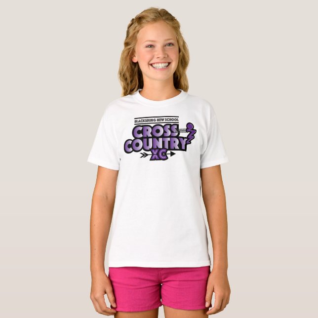 Blacksburg New School Cross country Youth T-shirt (Hel framsida)