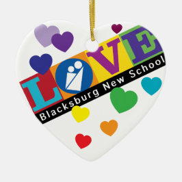 Blacksburg New School Heart Ornament