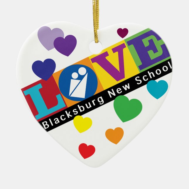 Blacksburg New School Heart Ornament (Framsidan)