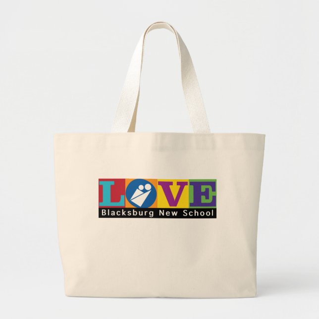 Blacksburg New School Merch Tote Jumbo Tygkasse (Framsidan)