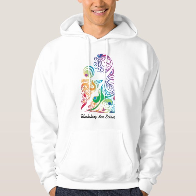 Blacksburg New School Rainbow Classes Art Logotyp Hoodie (Framsida)