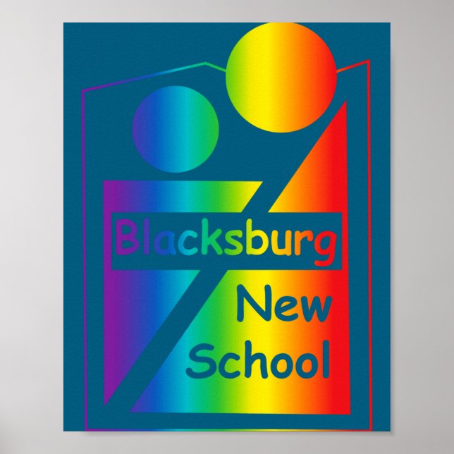 Blacksburg Nya Skola Retro Design  Poster (Framsidan)