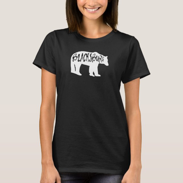 Blacksburg Virginia Bear 1 T Shirt (Framsida)