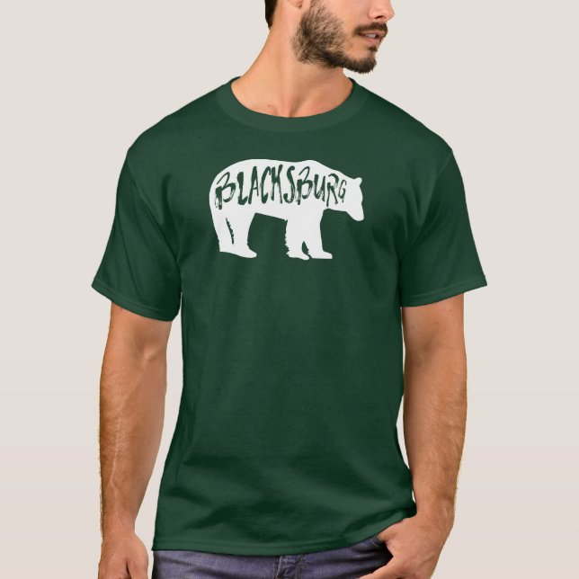 Blacksburg Virginia Bear T Shirt (Framsida)