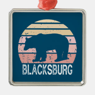 Blacksburg Virginia Retro Bear Julgransprydnad Metall