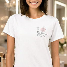 BlackScriptEmployeeName Business Logo Makeup T Shirt