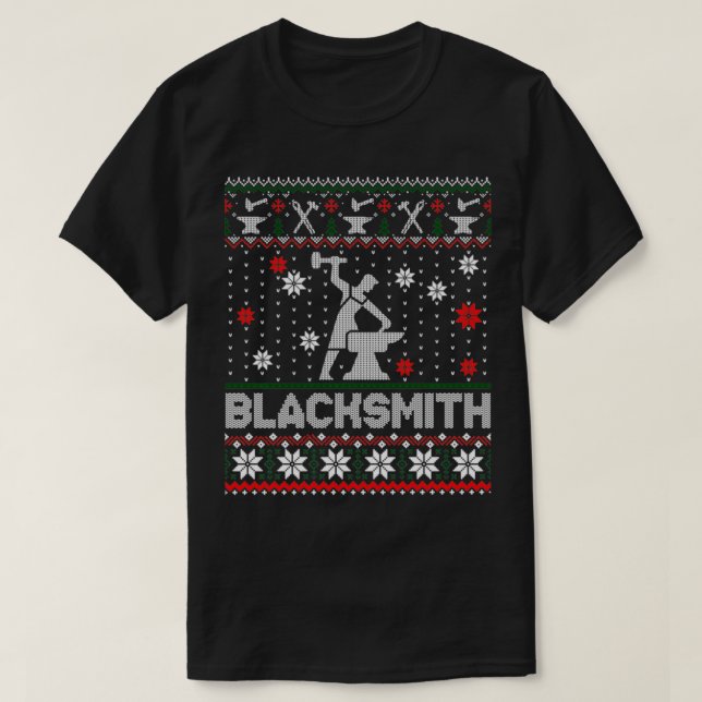 Blacksmith Älskare jul Ugly Sweater T Shirt (Design framsida)
