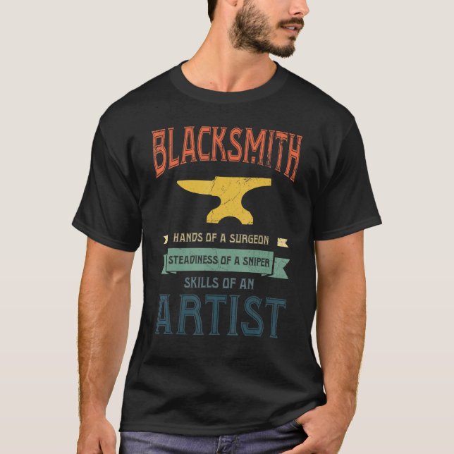 Blacksmith Anvil Artist Blacksmith T Shirt (Framsida)
