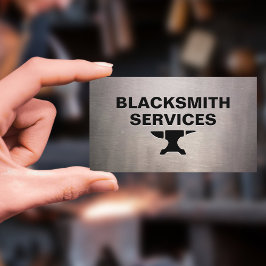 Blacksmith - Anvil på Worn lakan metall Visitkort