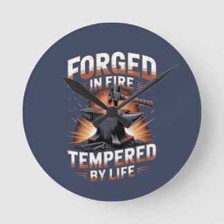 Blacksmith Badge Design Clock Rund Klocka