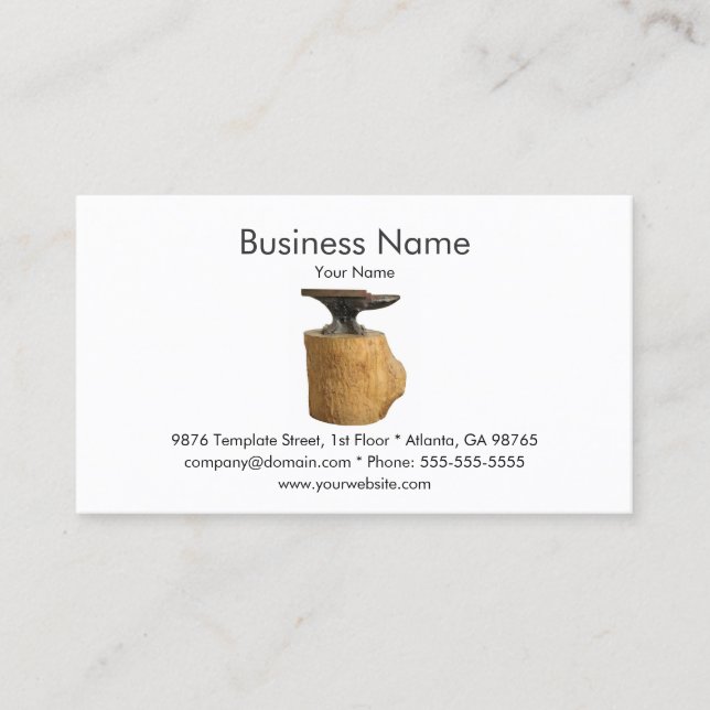 Blacksmith Business Card-mall Visitkort (Framsida)