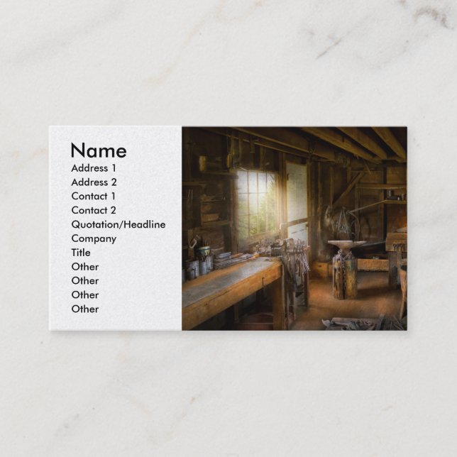 Blacksmith - det är har en trevlig ring till det visitkort (Framsida)