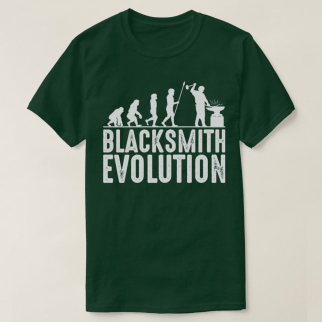 Blacksmith Evolution Silhouettes Anvil T T T Shirt (Design framsida)