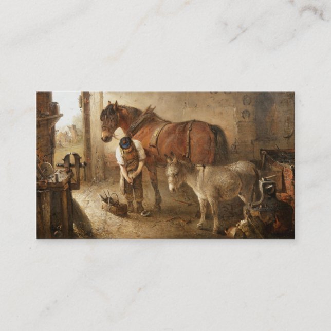 Blacksmith Farrier Affärskort Visitkort (Framsida)