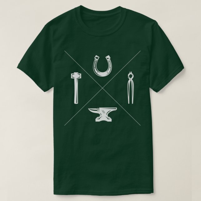 Blacksmith Farrier Hammer Anvil Gift Idea T Shirt (Design framsida)