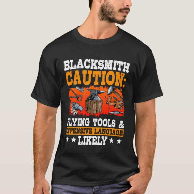 Blacksmith Forge Metalworker Metal Pounder Anvil T T Shirt (Framsida)