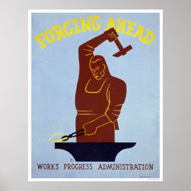 Blacksmith Forging 1940 WPA Poster (Framsidan)