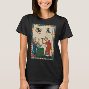 Blacksmith Forging Helmet Medieval Art T Shirt