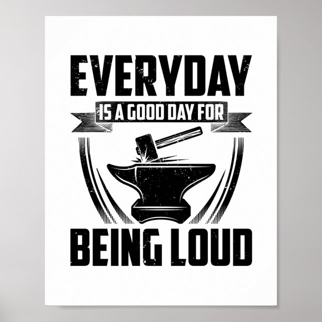 Blacksmith Gift Idea | Forging Anvil Farrier Forge Poster (Framsidan)