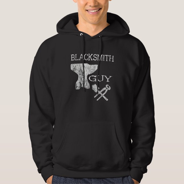 Blacksmith Guy Horses Hoof Blacksmith Boys Forges Hoodie (Framsida)