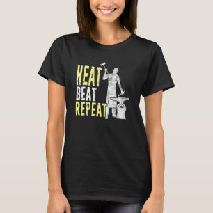 Blacksmith Heat Beat Repeat Retro Vintage Distress T Shirt