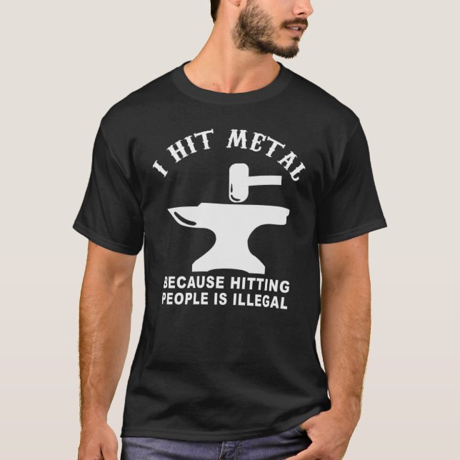 Blacksmith Järn Forging Knivar Bladesmithing Forge T Shirt (Framsida)