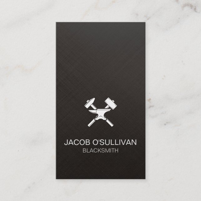 Blacksmith Järn Works Metall Visitkort (Framsida)