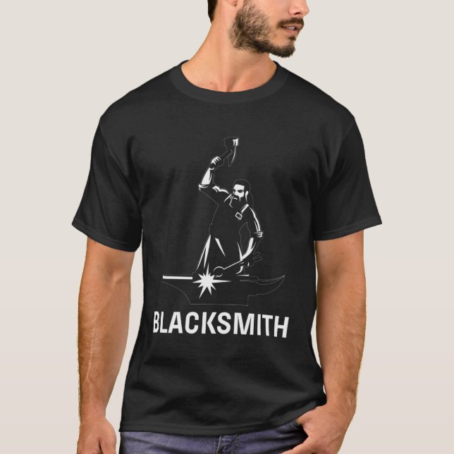 Blacksmith Metalworker T Shirt (Framsida)