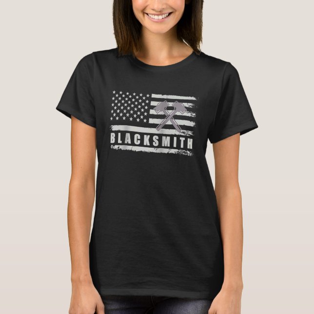 Blacksmith Metalworking Raglan T Shirt (Framsida)