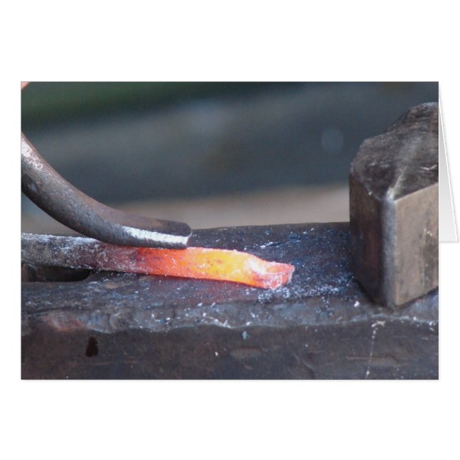 Blacksmith på jobbet hälsningskort (Framsidan Horizontal)