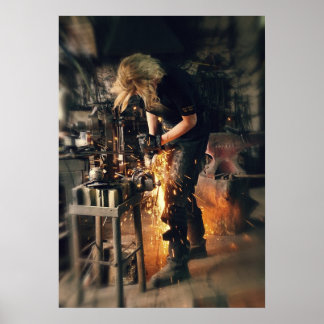 Blacksmith på jobbet poster