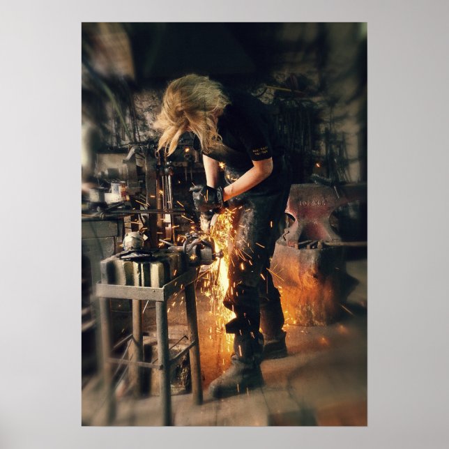Blacksmith på jobbet poster (Framsidan)