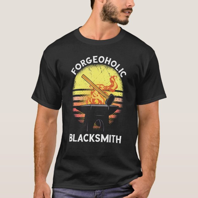 Blacksmith Retro Forge Verktyg Forging Metalworkin T Shirt (Framsida)
