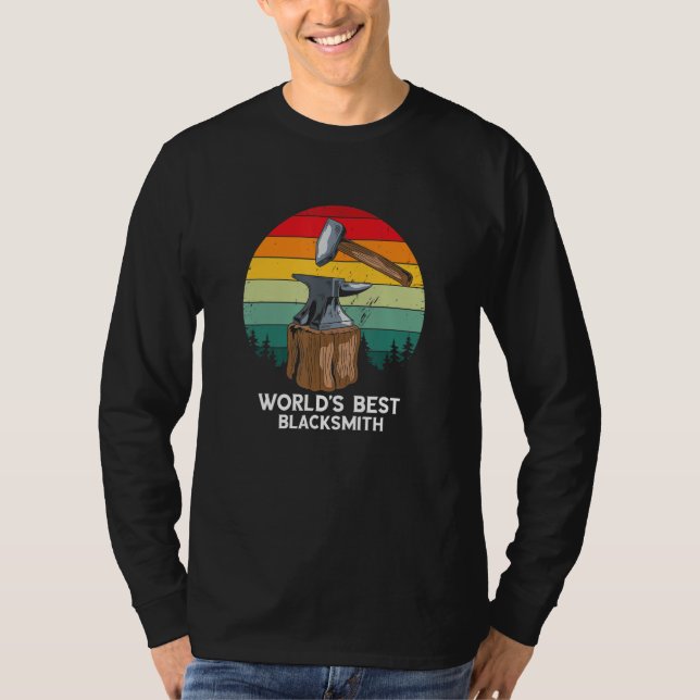 Blacksmith Retro World's Best Blacksmith Worker Fo T Shirt (Framsida)