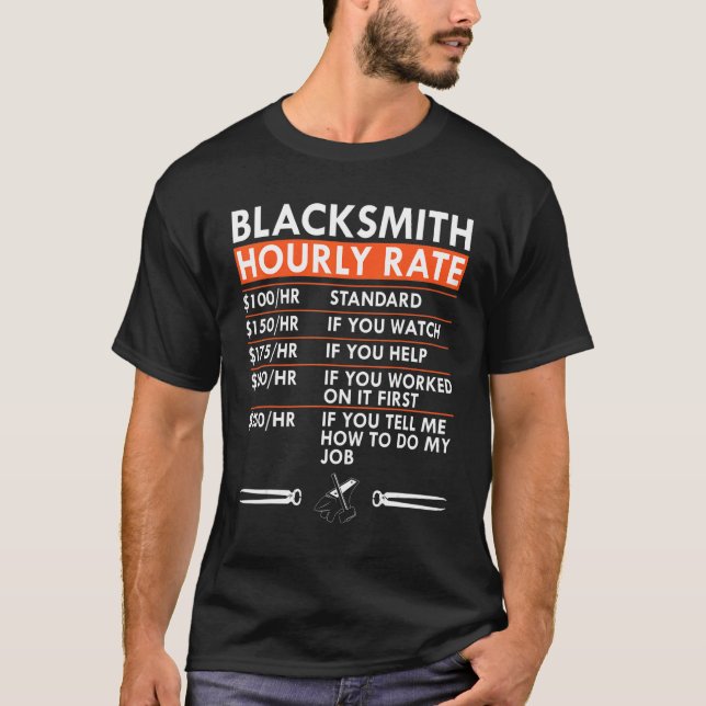 Blacksmith Timly Rate Blacksmithing Labor Rates T Shirt (Framsida)