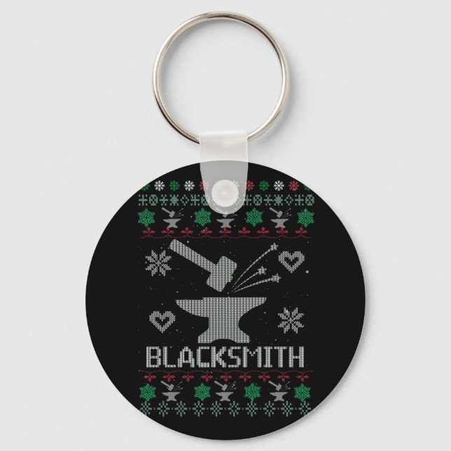 Blacksmith Ugly jul Sweater Nyckelring (Framsida)