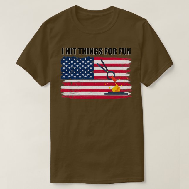Blacksmith Us Flagga Patriotic T T Shirt (Design framsida)