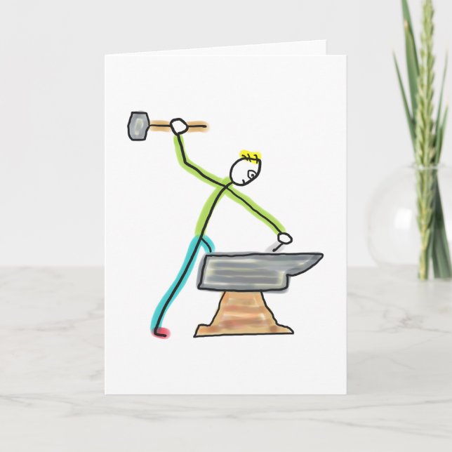 Blacksmithing Stickman Kort (Framsida)