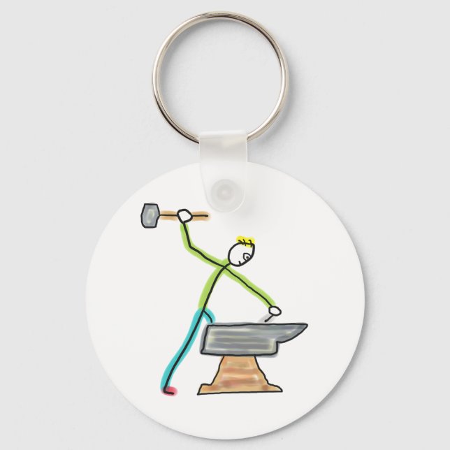 Blacksmithing Stickman Nyckelring (Framsida)
