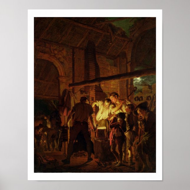 Blacksmith's Shop (olja på canvas) Poster (Framsidan)