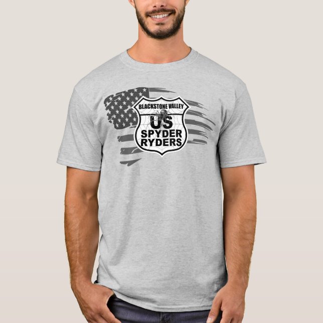 Blackstone Valley Chapter - Sönderriven Flagga bw T Shirt (Framsida)