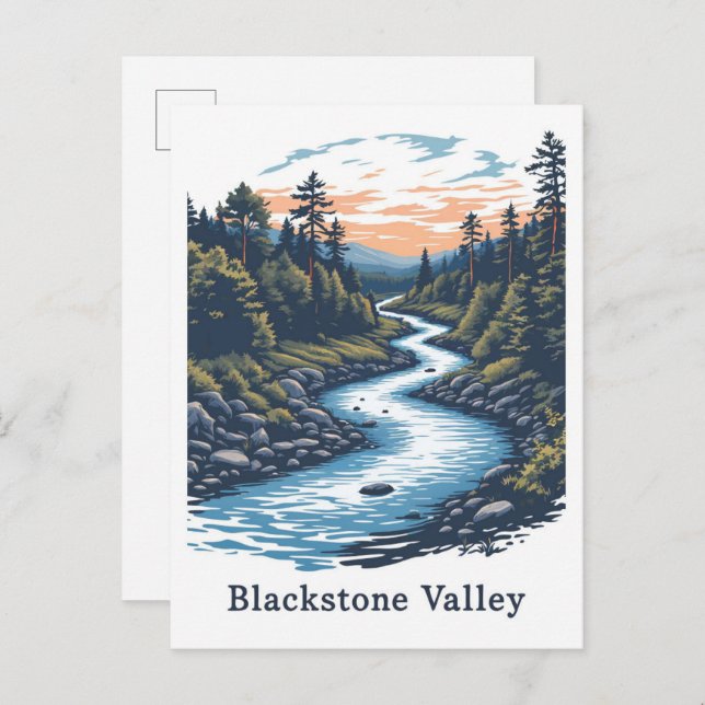 Blackstone Valley Massachusetts USA Travel Vykort (Fram/baksida)