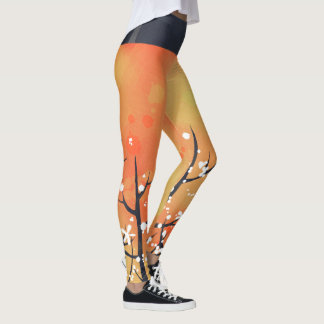 Blackthorn Blommar Vår Blommigt Coral Leggings