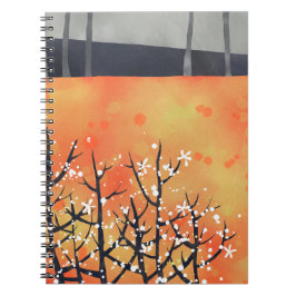 Blackthorn Blommar Vår Ligcape Coral Anteckningsbok