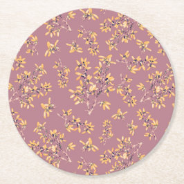 Blackthorn grenar lila gult underlägg papper rund